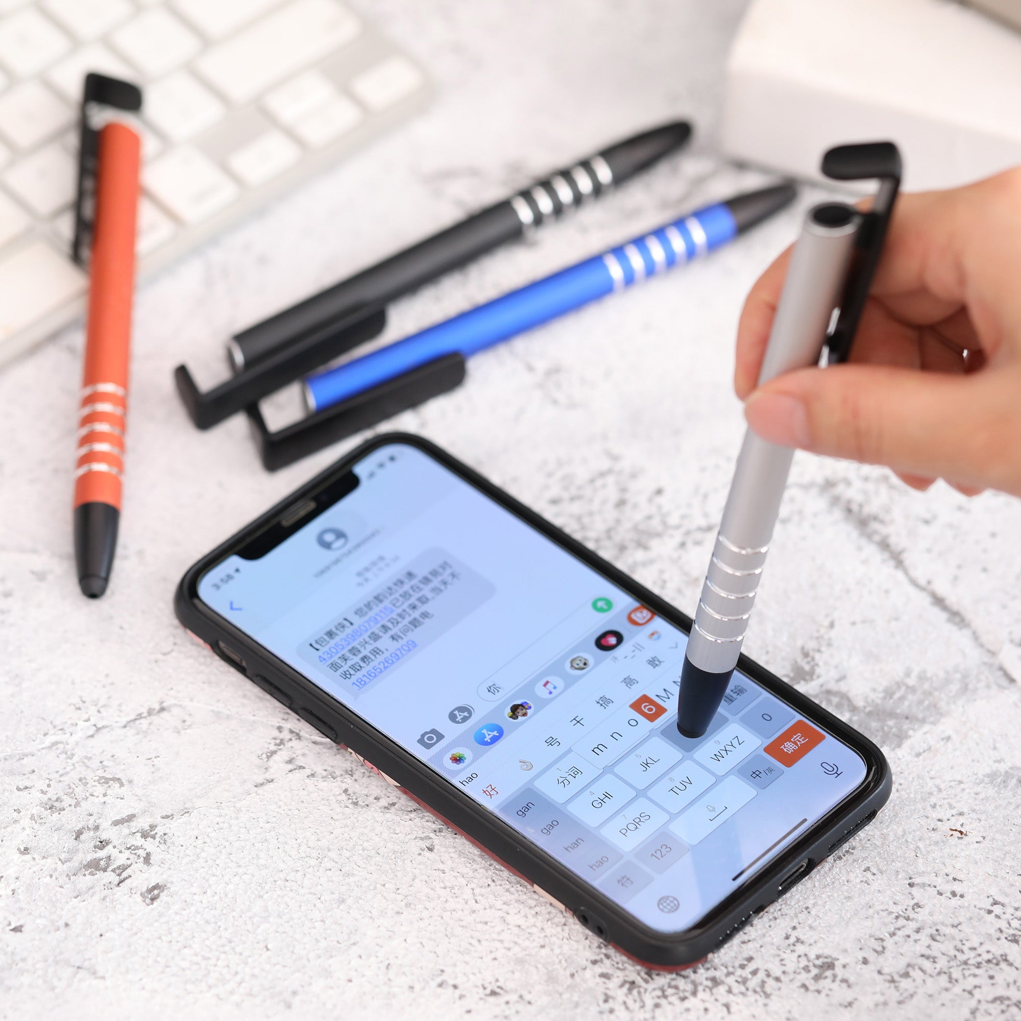 Stylus With Phone Stand Metal(SP-96D)